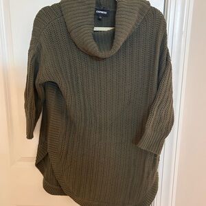 Express Khaki Women's Cowl Neck Sweater